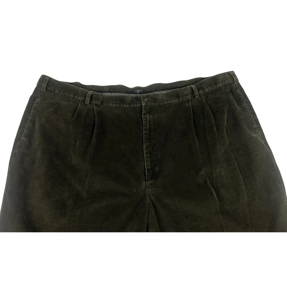 Dockers Mens 56x32 Pleated Corduroy Pants Olive Green Vintage 2000s Big and Tall - Picture 6 of 9